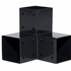 Castorama Raccord Pour Poteau Angle Métal Blooma Leie RAL 7021 Gris 7 X 7 Cm