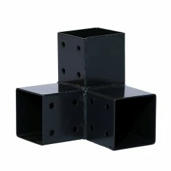 Castorama Raccord Pour Poteau Angle Métal Blooma Lyna RAL 7021 Gris 9 X 9 Cm